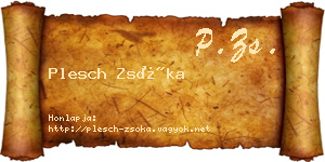 Plesch Zsóka névjegykártya